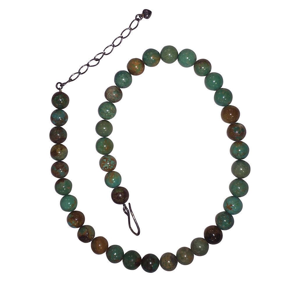Handmade Turquoise Round Bead Sterling Necklace Size ONE SIZE - 3 Thumbnail