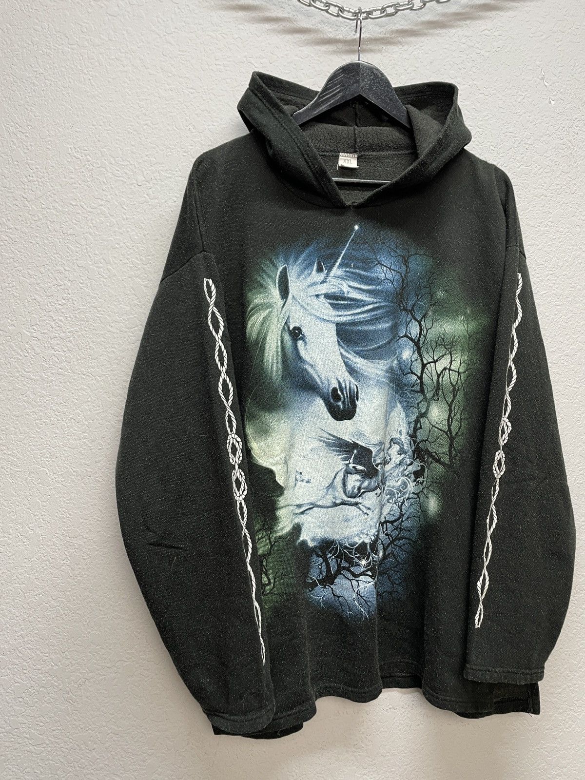 Band Tees Vintage Gothic Unicorn Hoodie Airbrush FantasyDark Aesthetic Size US XL / EU 56 / 4 - 2 Thumbnail