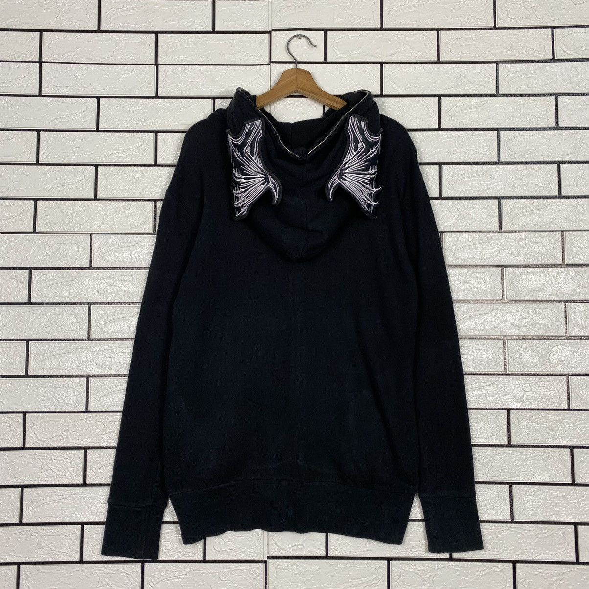 Hysteric Glamour 🔥HOODIE ZIPPER SWEATER GLAD NEWS SKELETON BONE BIG LOGO Size US M / EU 48-50 / 2 - 8 Thumbnail