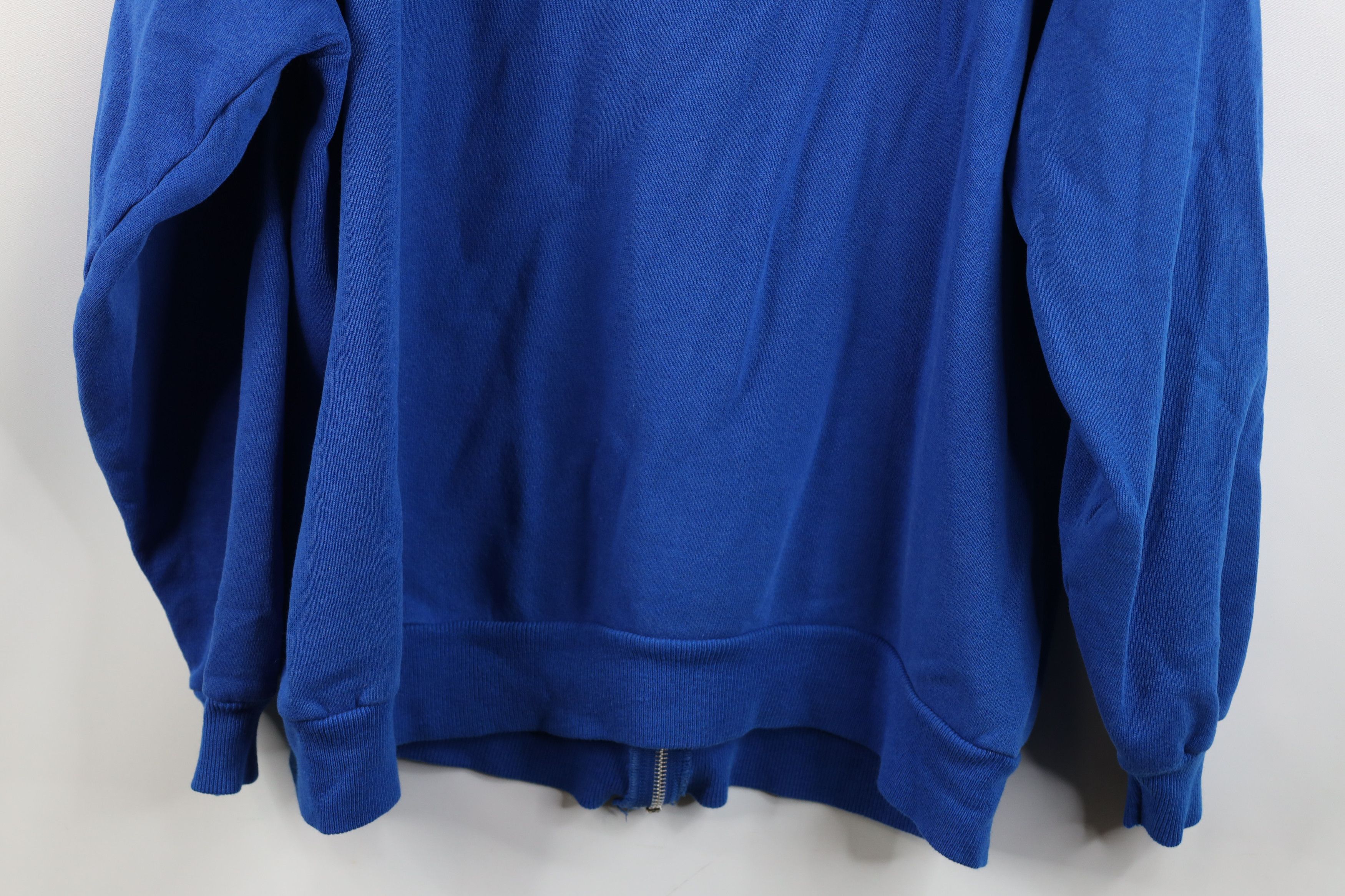 Hanes Vintage 80s 90s Hanes Full Zip Hoodie Sweatshirt Blue USA Size US L / EU 52-54 / 3 - 14 Thumbnail