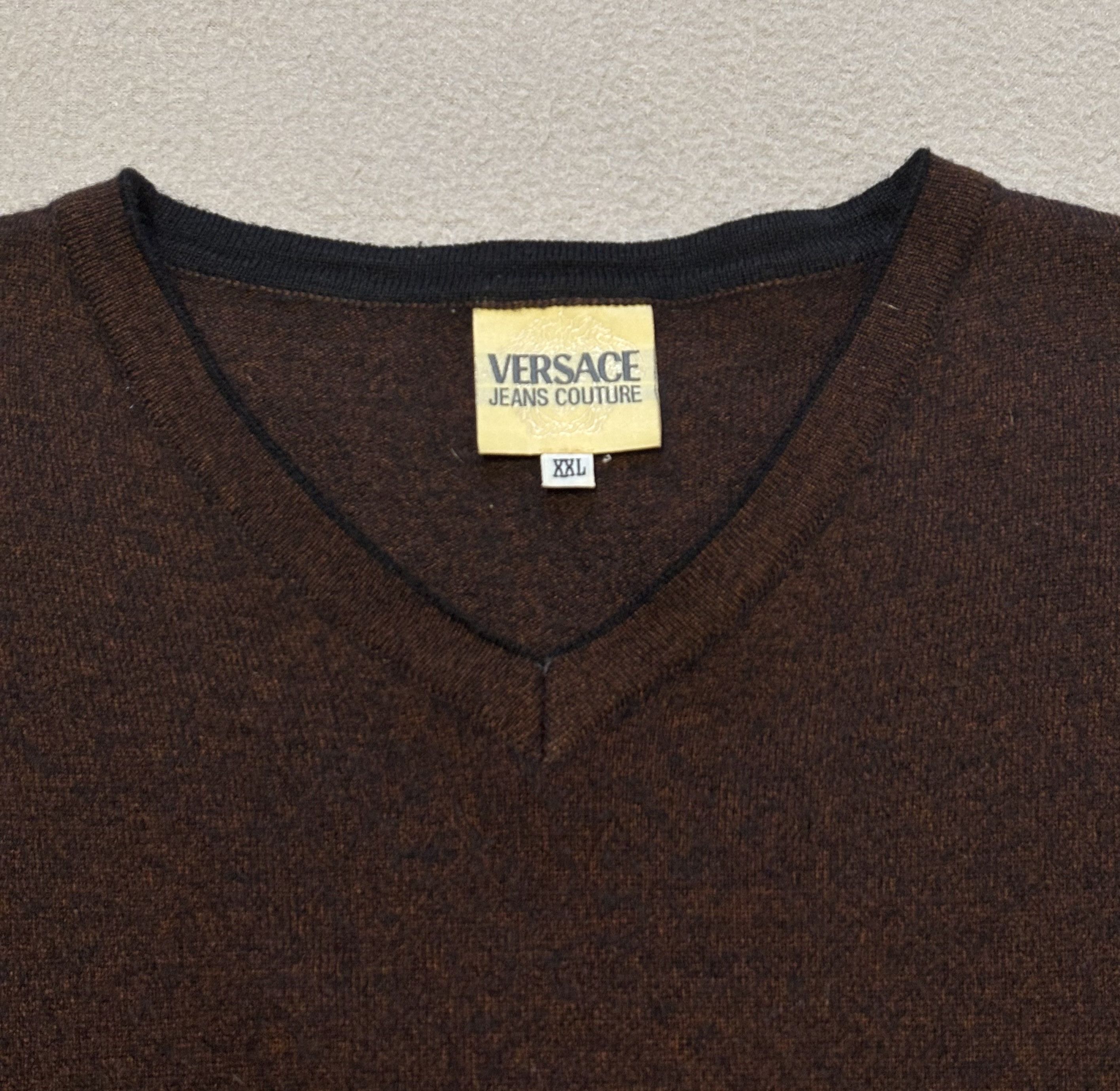 Versace Jeans Couture Versace Jeans Couture V-neck Sweater Size XXL Fit L Size US L / EU 52-54 / 3 - 11 Thumbnail