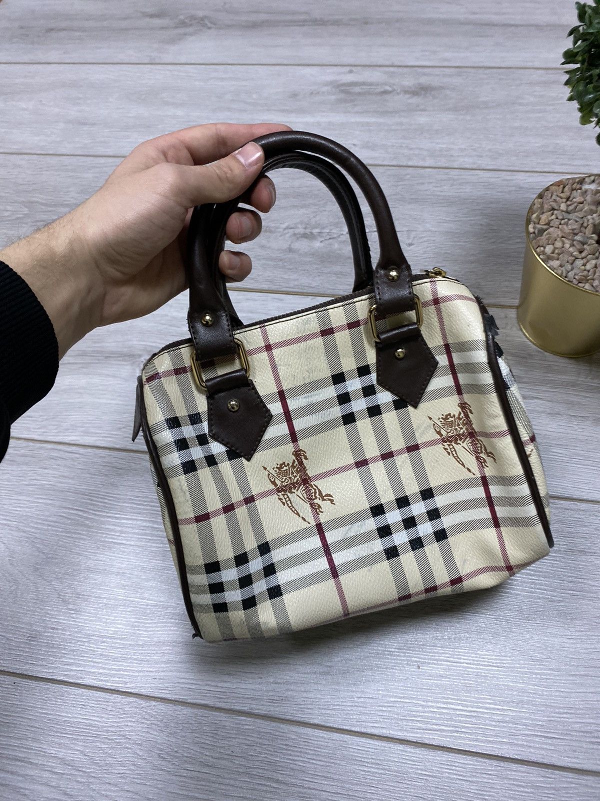 Vintage Burberry nova check monogram handle bag Size ONE SIZE - 3 Thumbnail