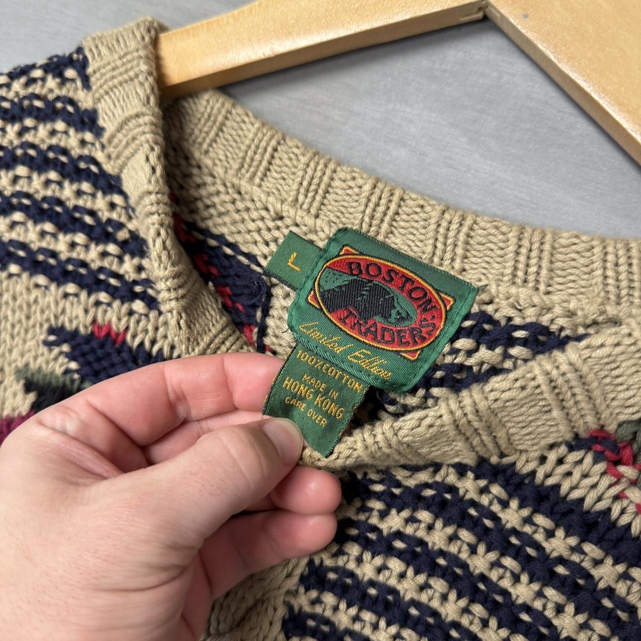 Boston Traders × Vintage Vintage Boston Traders Aztec Oversized Retro Sweater Large Size US L / EU 52-54 / 3 - 3 Thumbnail