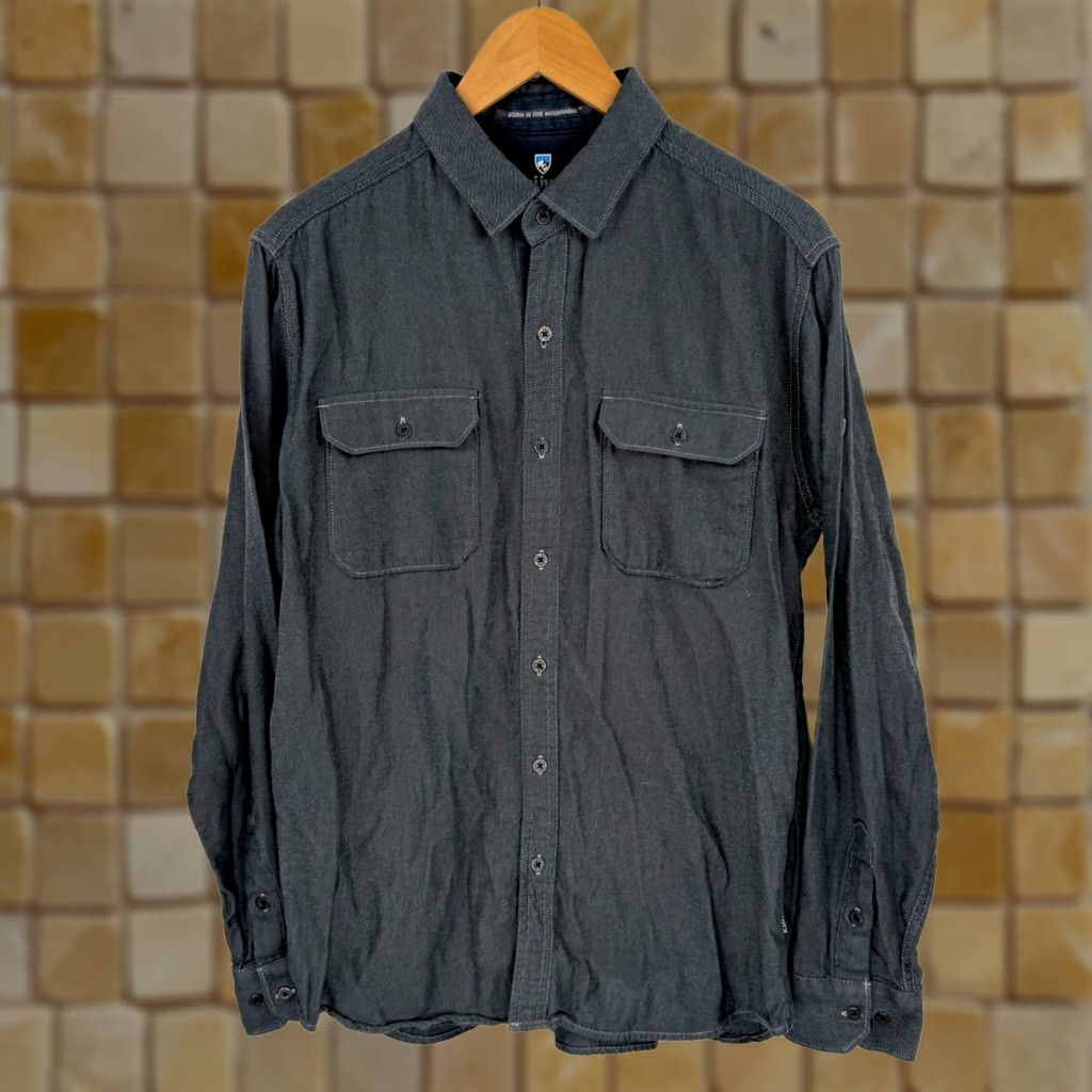 Vintage Kuhl Descendr Flannel Shirt Mens M Gray Button-Up Long Sleeve Tencel Cotton Blend Size US M / EU 48-50 / 2 - 1 Thumbnail