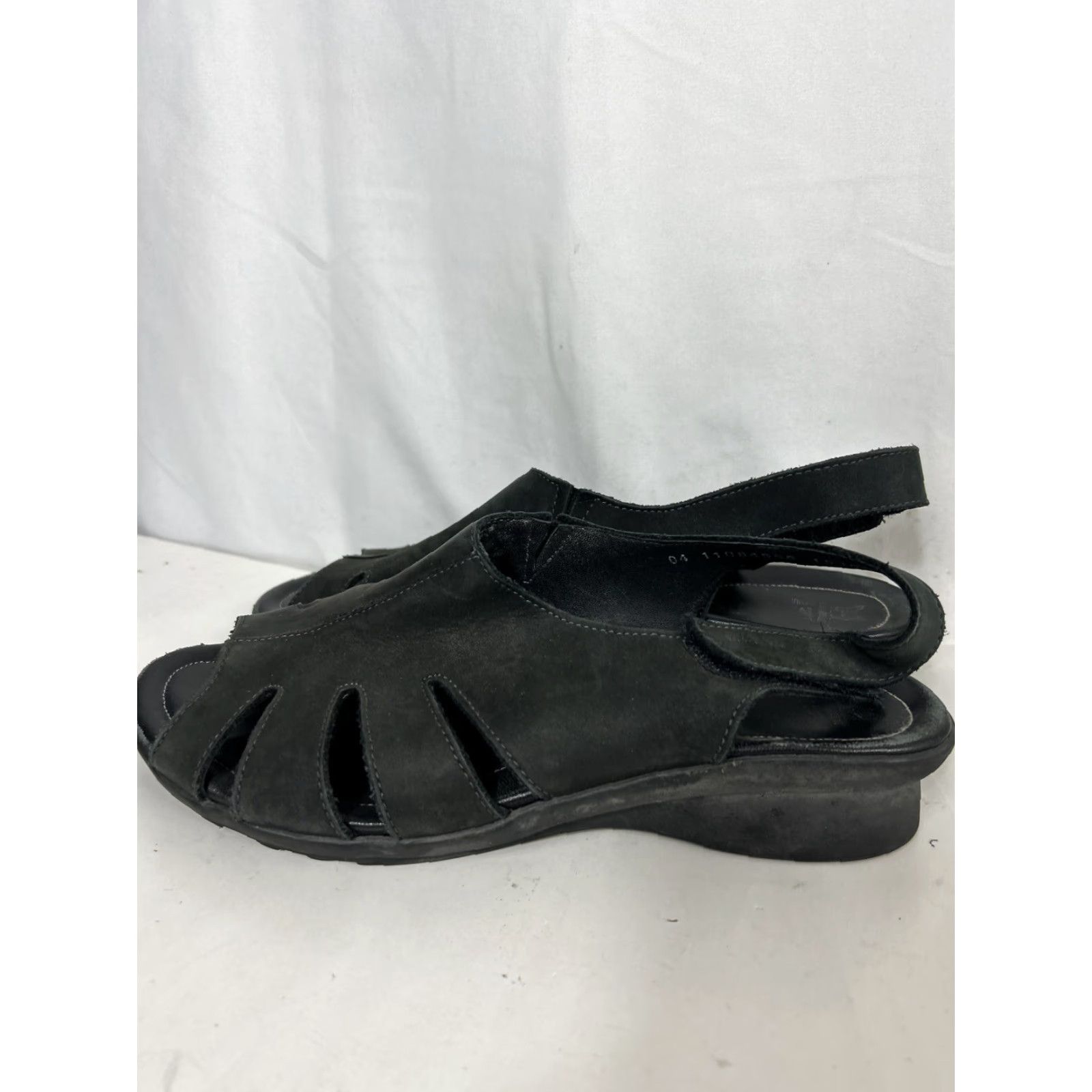 Mephisto Mephisto Womens Sandal Open Toe Slingback Leather Hook & Loop Strap Black 10 Shoes Size US 10 / IT 40 - 6 Thumbnail