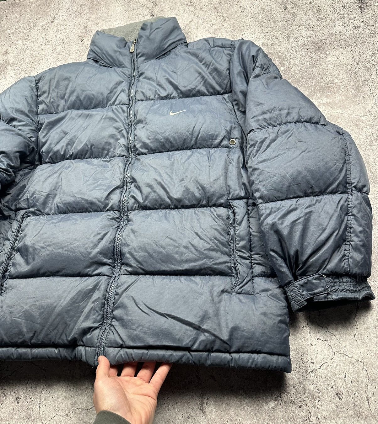 Nike 2000s💙 Nike Vintage Puffer Down Jacket Y2K Size US L / EU 52-54 / 3 - 4 Thumbnail