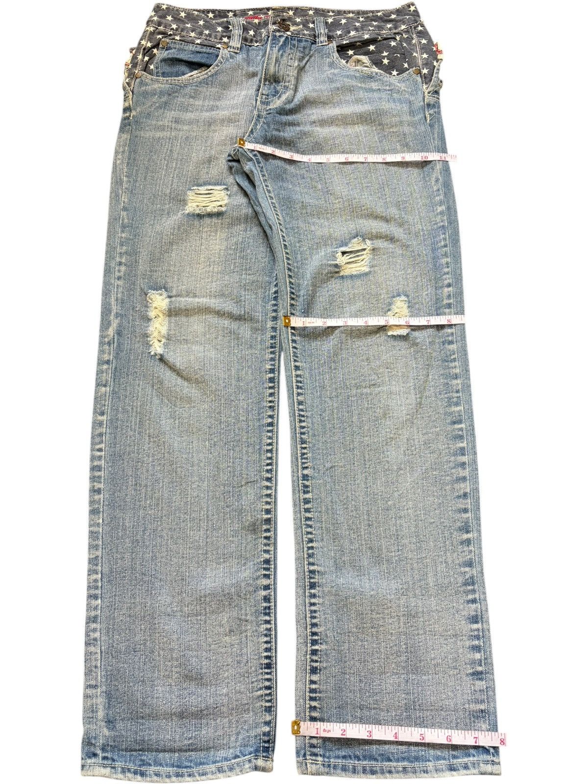 Ksubi Vintage Japanese Brand Double Waist Distress Jeans Size 31" - 8 Thumbnail