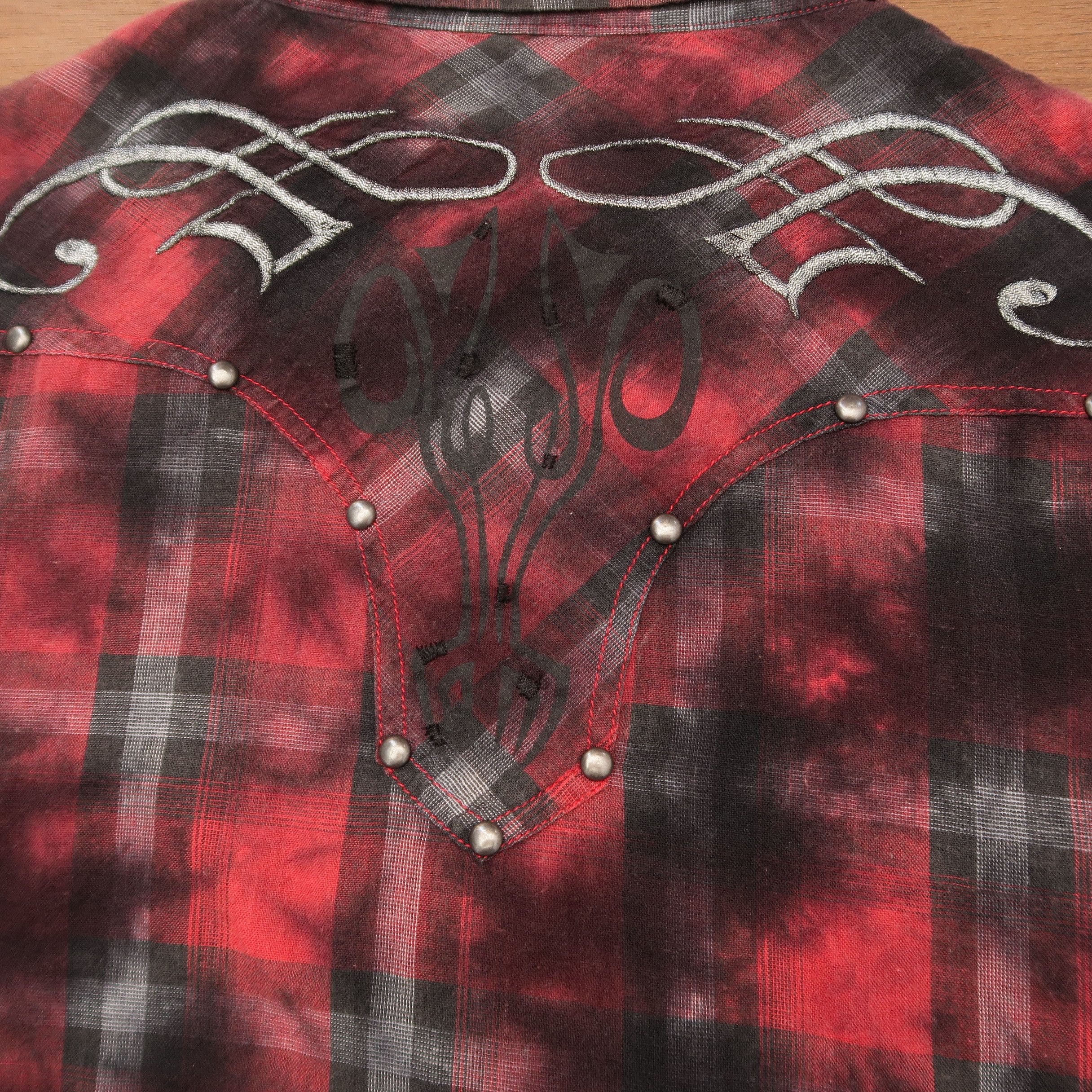 Japanese Brand 2000s If Six Was Nine Fog Pattern Punk Western Shirt Size US M / EU 48-50 / 2 - 18 Thumbnail