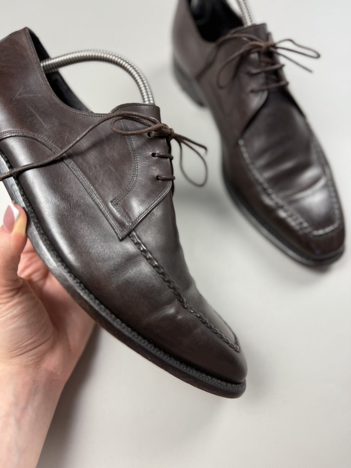 Allen Edmonds Seven Cerritos Leather Dress Square Toe Lace Up Shoes Size US 8.5 / EU 41-42 - 6 Thumbnail