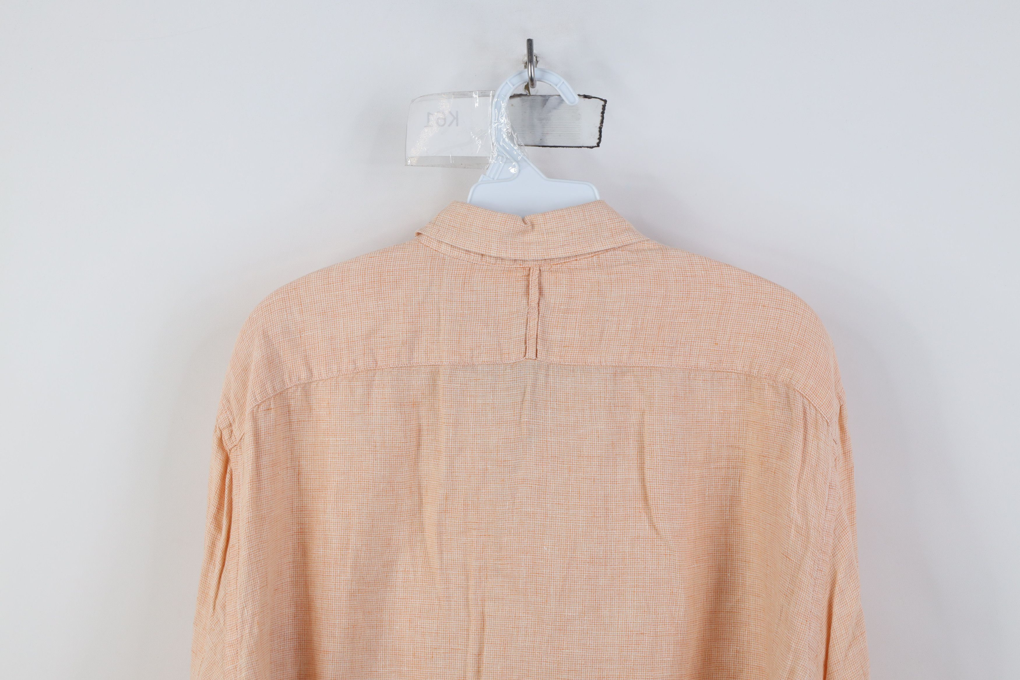 Banana Republic Banana Republic Linen Knit Collared Button Down Shirt Orange Size US XL / EU 56 / 4 - 12 Thumbnail