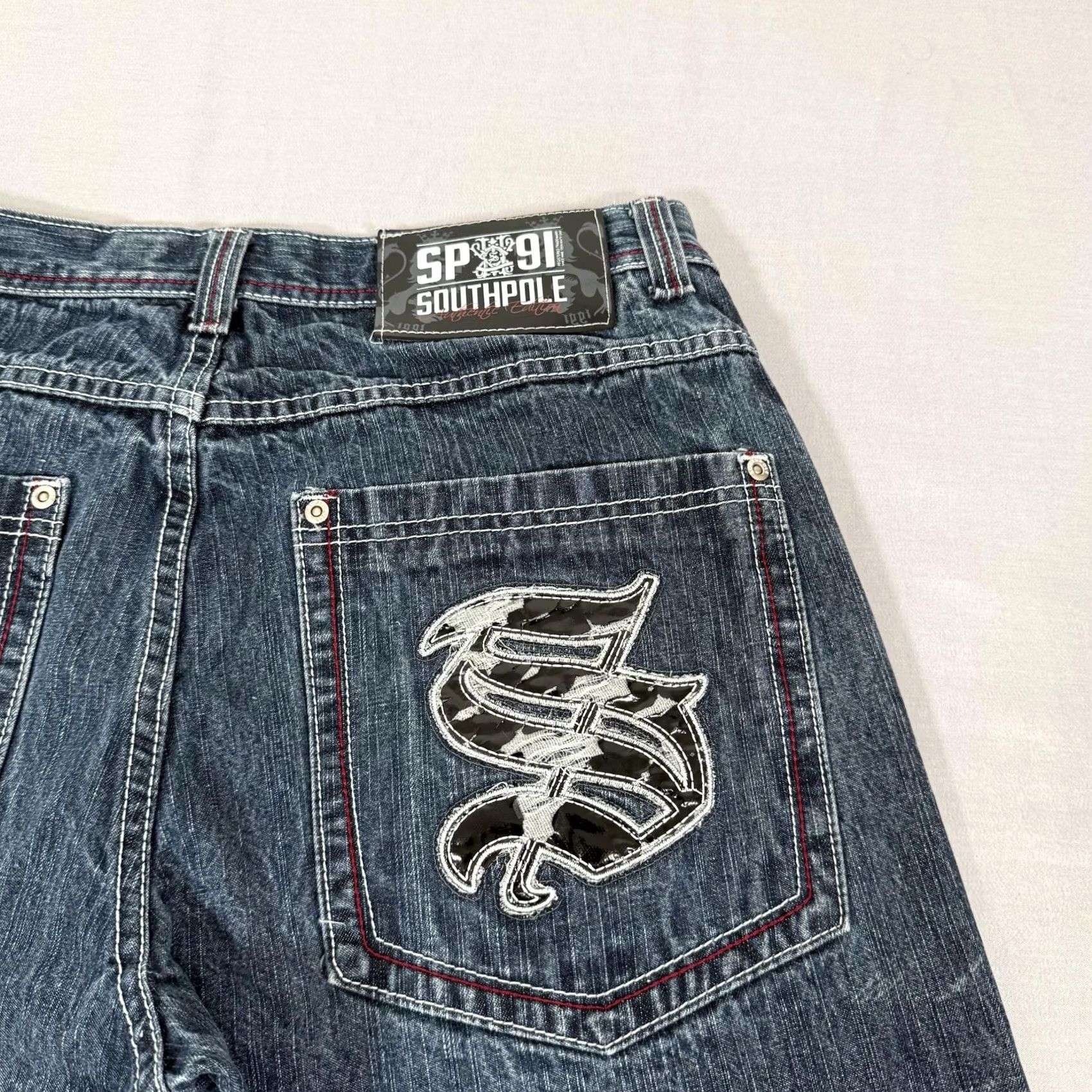 Southpole VINTAGE Southpole Jeans Mens 34x30 Blue Red Tab Baggy Loose Denim Pants Y2K Size US 34 / EU 50 - 3 Thumbnail