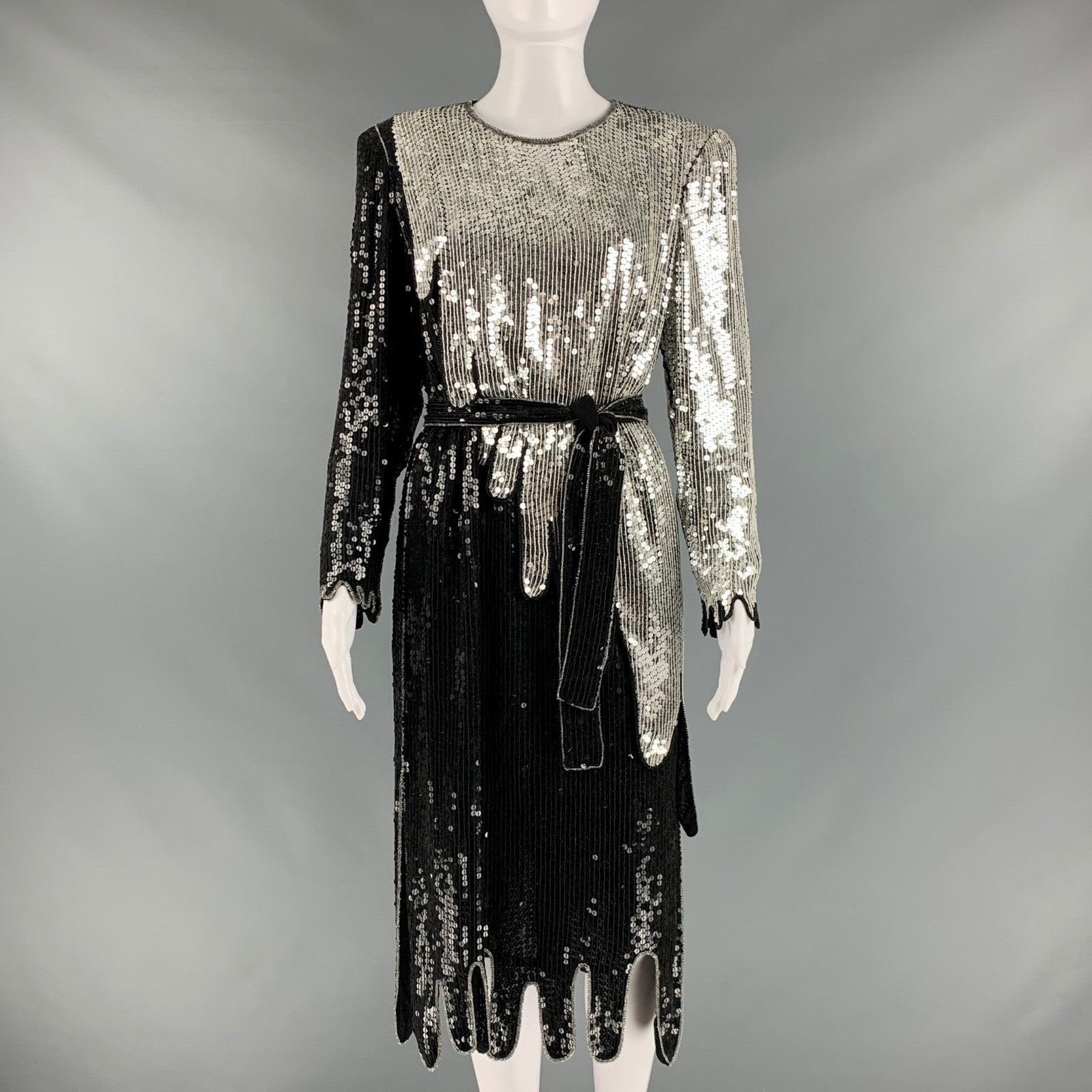 Other Size S Black Silver Sequined Shift Dress Size S / US 4 / IT 40 - 1 Thumbnail