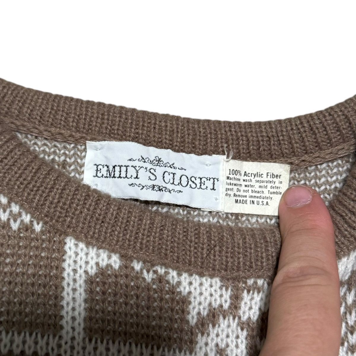 Vintage Vintage 90s Emily’s Closet Rose Checkered Sweater Women’s L Size L / US 10 / IT 46 - 4 Thumbnail