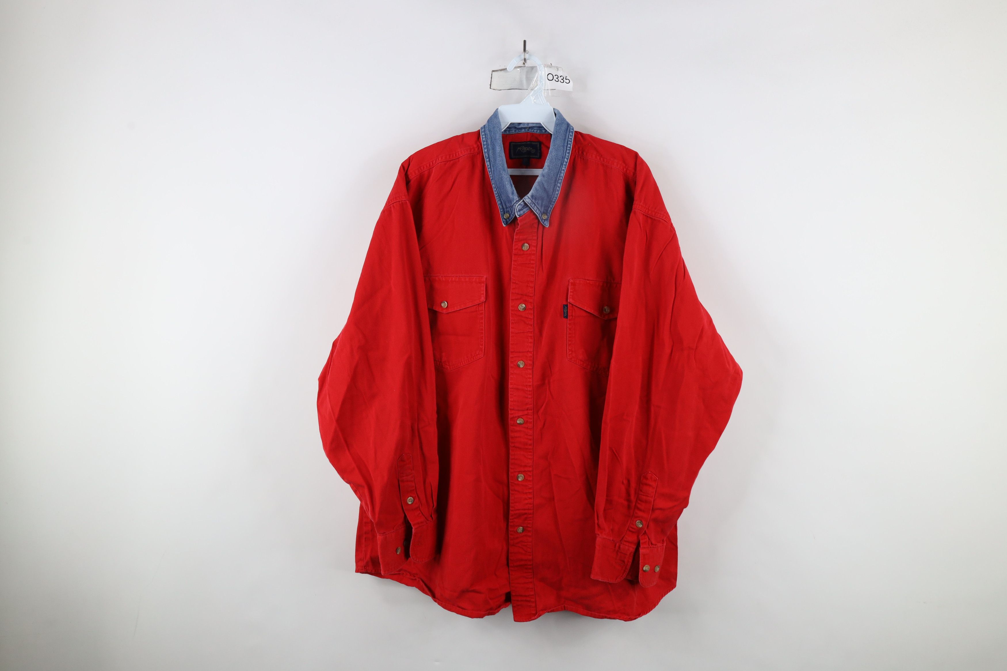 Vintage Vintage 90s Streetwear Collar Western Button Down Shirt Red Size US XXL / EU 58 / 5 - 1 Thumbnail