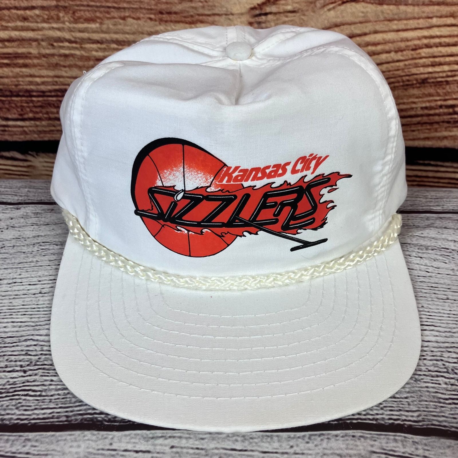 Vintage Vintage 1980s Kansas City Sizzlers Basketball Strapback Hat Size ONE SIZE - 1 Thumbnail