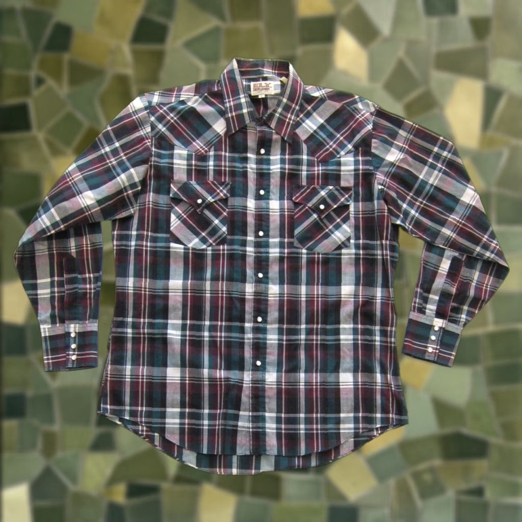 Vintage VINTAGE Ely Cattleman Pink Green Plaid Long Sleeve Button-Down Western Shirt L Size US L / EU 52-54 / 3 - 1 Thumbnail