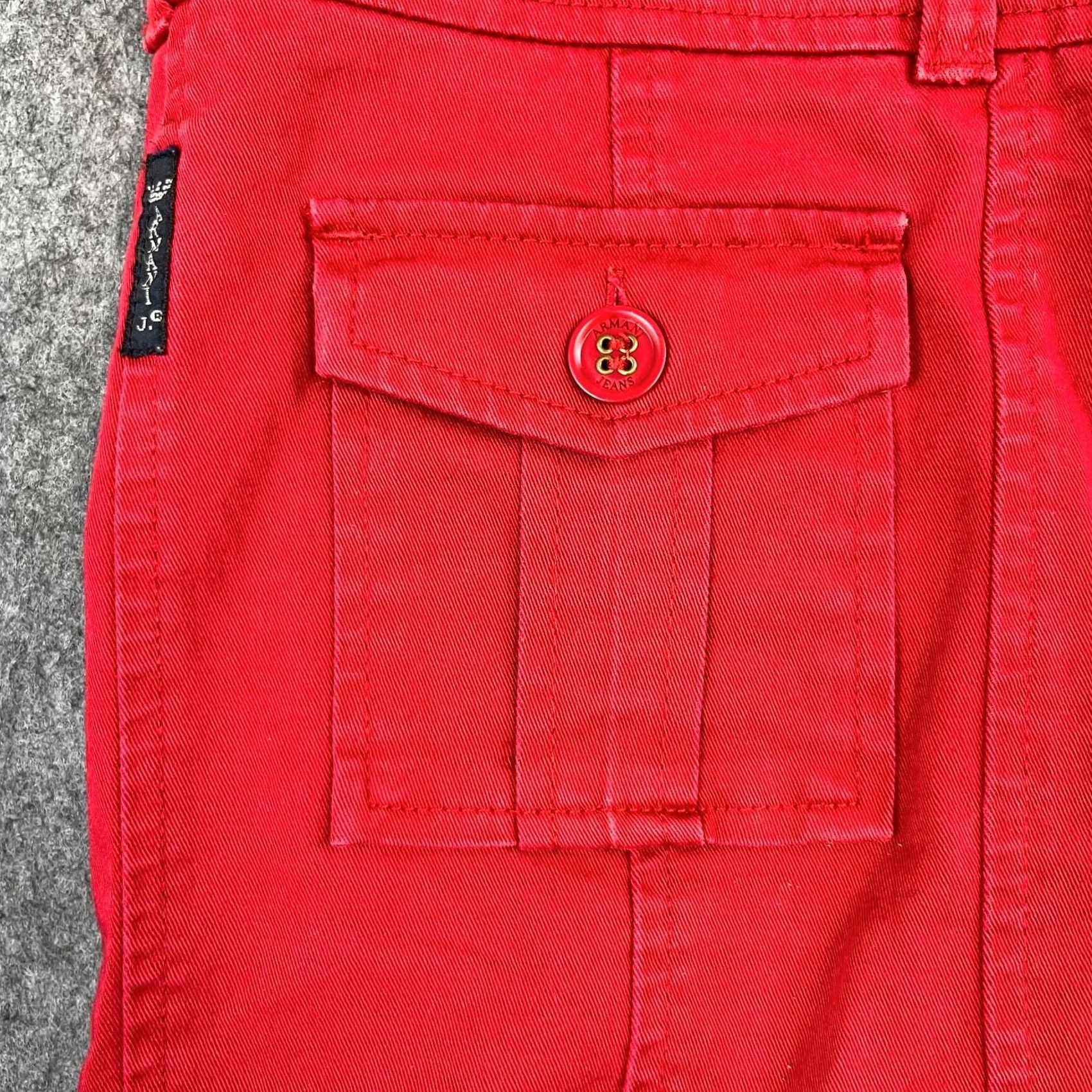 Armani ARMANI Womens Skirt Red UK 12 W32 Utility Cargo Style Designer Y2K 00s Size 34" / US 12 / IT 48 - 7 Thumbnail
