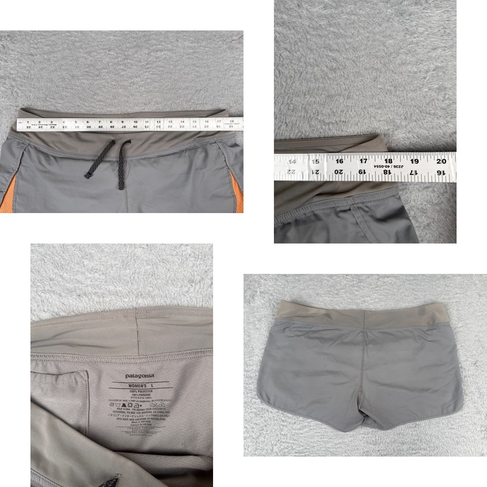 Patagonia Patagonia Shorts Women L Gray Orange 100% Polyester Run Strider Shorts 24652 Size 36" / US 14 / IT 50 - 8 Thumbnail