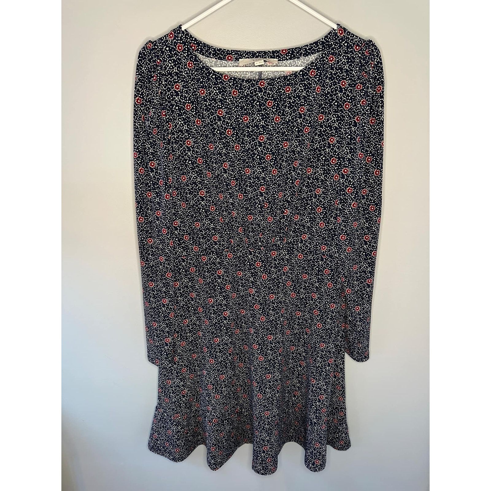 Loft NWT Loft Floral Pleated Mini Dress Navy Women's Size 10 Size L / US 10 / IT 46 - 1 Thumbnail