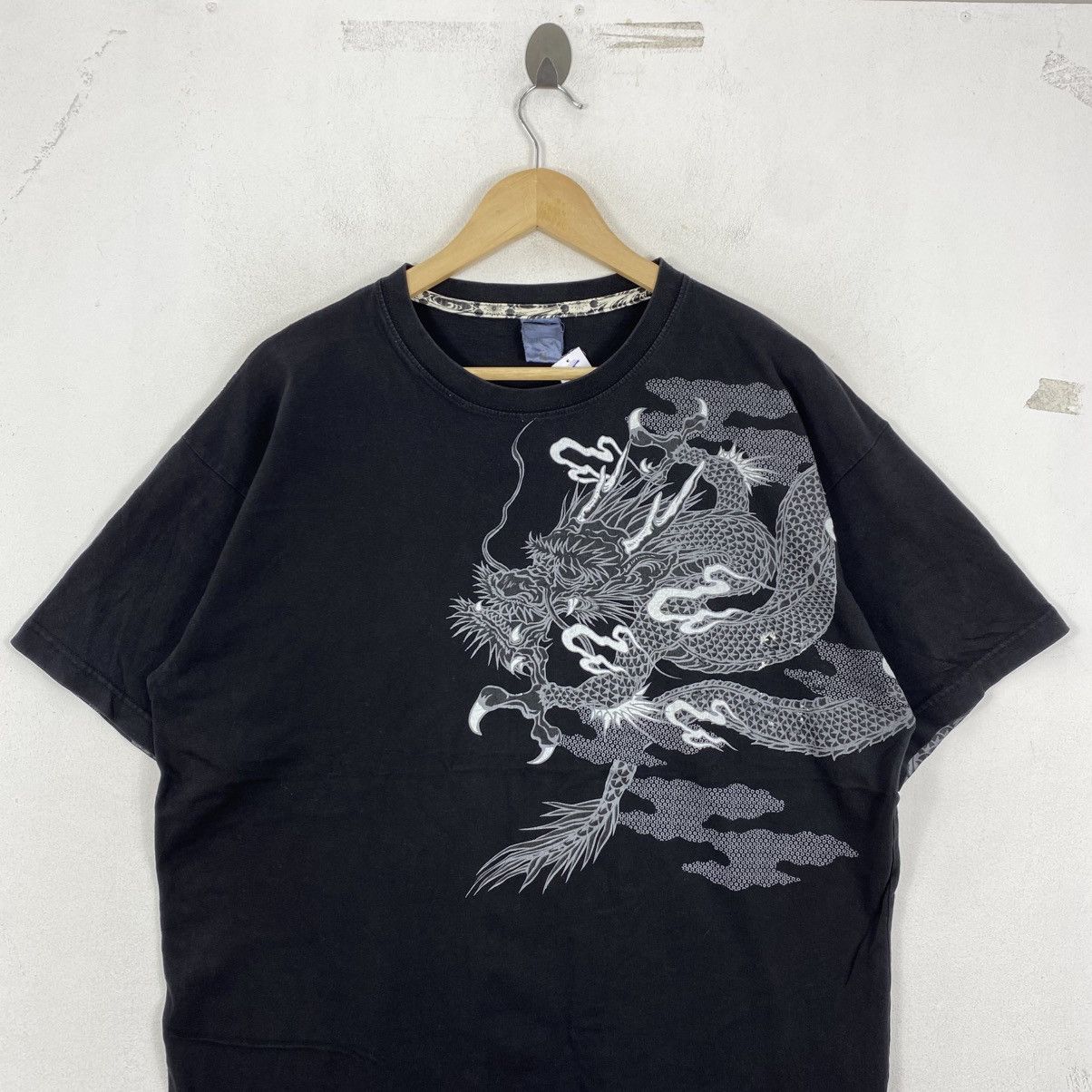 Japanese Brand Vintage Japanese Dragon Graphic Tee 3L Black Streetwear Size US L / EU 52-54 / 3 - 3 Thumbnail