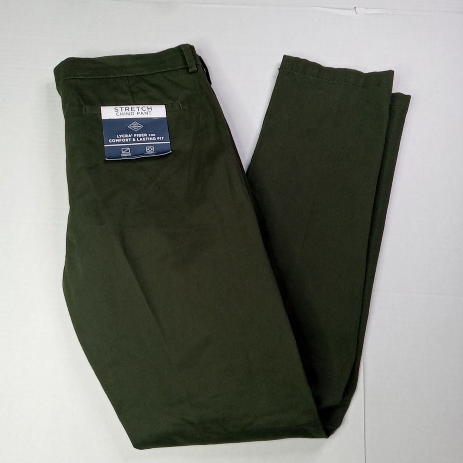St. Johns Bay St John's Bay Stretch Chino Pants Men’s 34x34 Green Slim NEW Size US 34 / EU 50 - 1 Thumbnail
