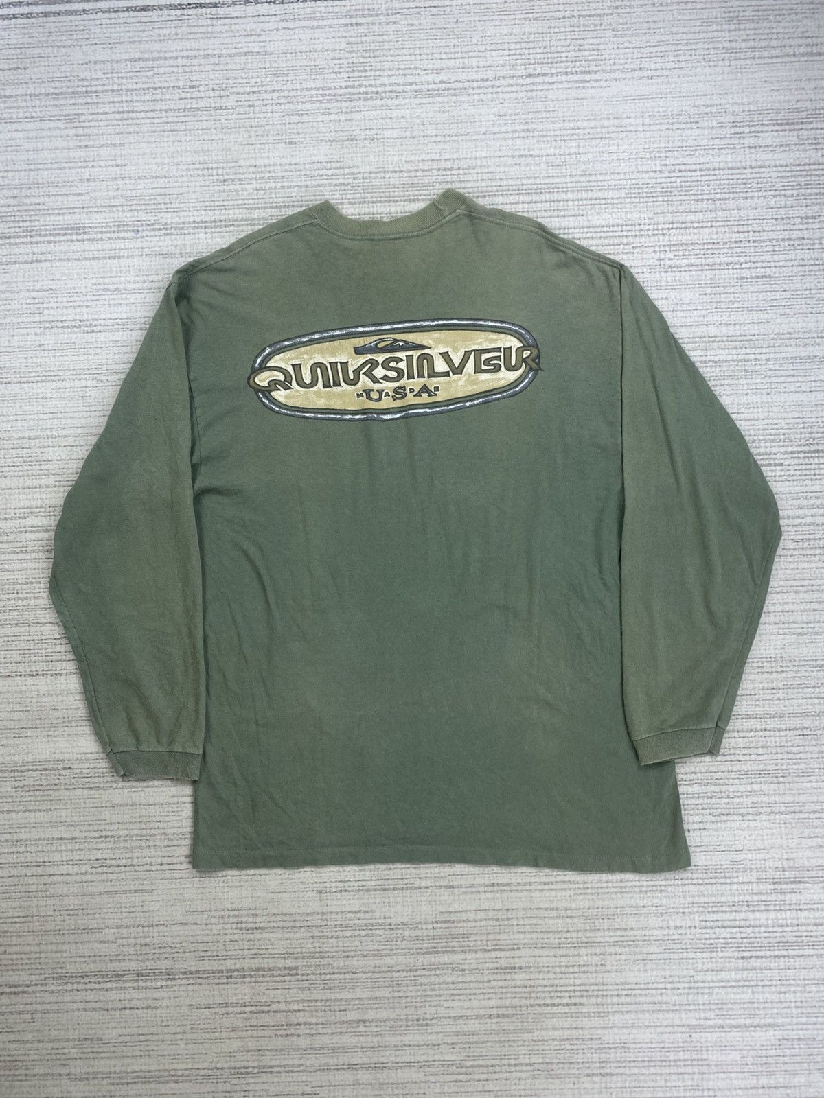 Quiksilver × Vintage Vintage Quicksilver Made In Usa Longsleeve Baggy Sweatshirt Size US L / EU 52-54 / 3 - 1 Thumbnail