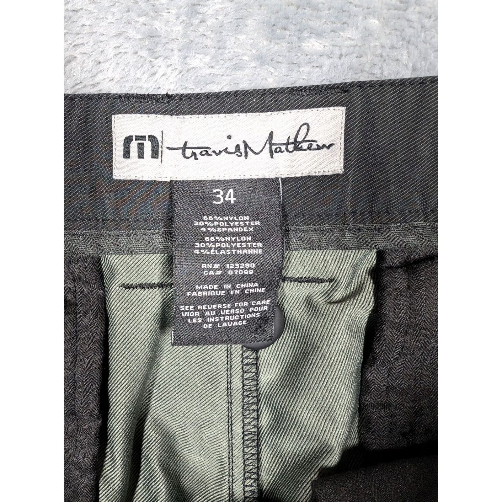 TravisMathew TravisMathew Pants Mens 34 Gray Straight Fit Performance Nylon Blend Golf Casual Size US 34 / EU 50 - 5 Thumbnail