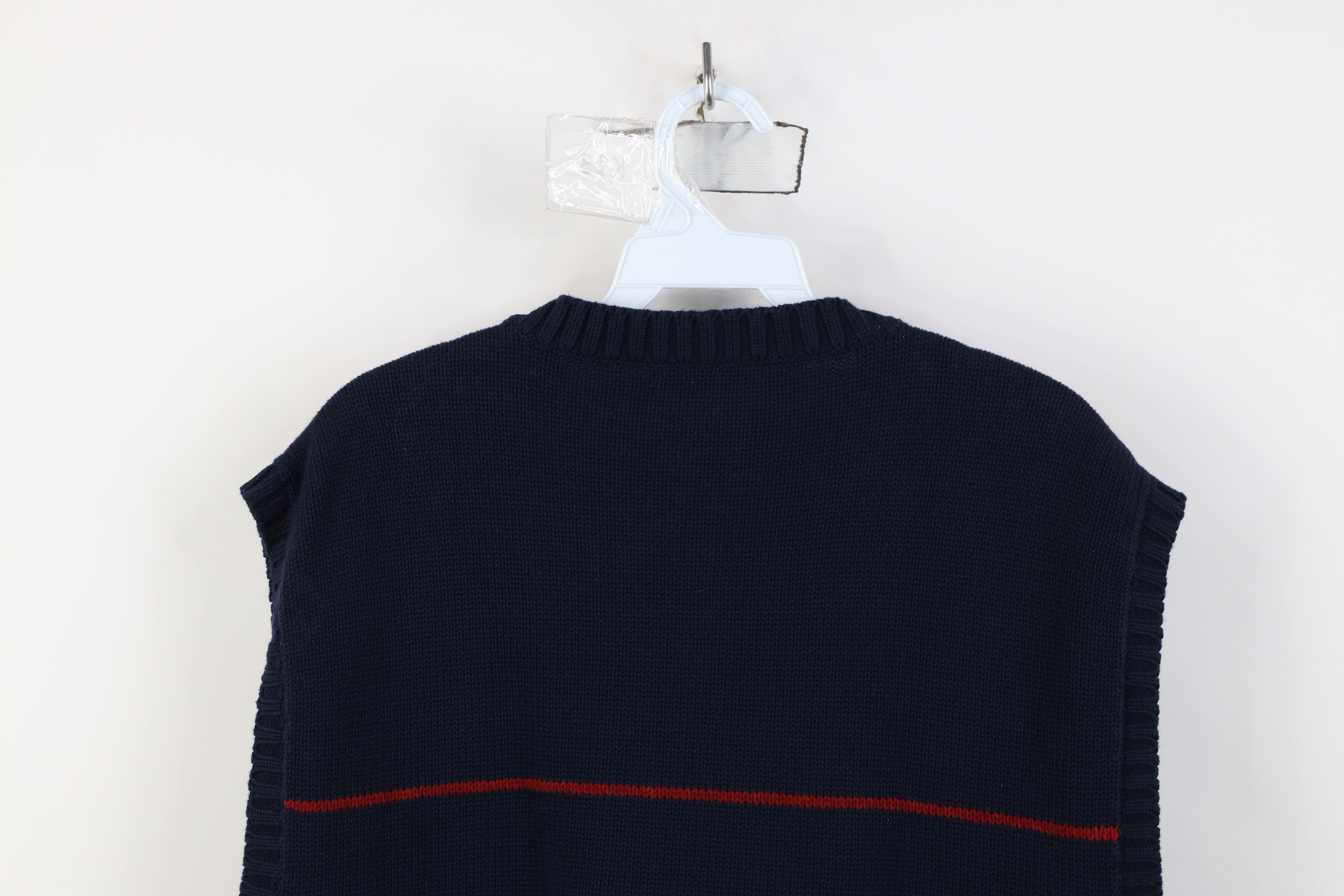 Tommy Hilfiger Vintage 90s Tommy Hilfiger Cotton Ribbed Knit Sweater Vest Size US XL / EU 56 / 4 - 9 Thumbnail