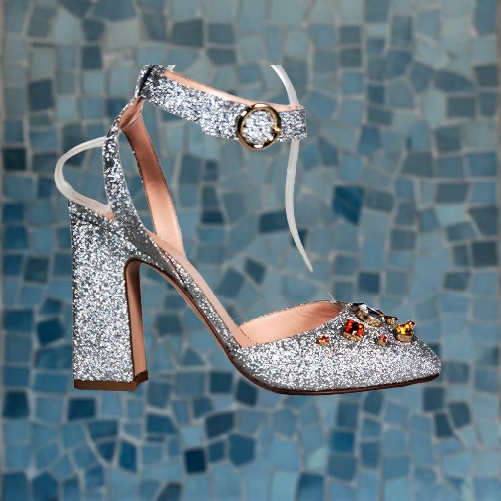 J.Crew J.Crew Harlow Ankle Strap Pumps Heels Embellished Glitter Crystals Women's US 8 Size US 8 / IT 38 - 1 Thumbnail