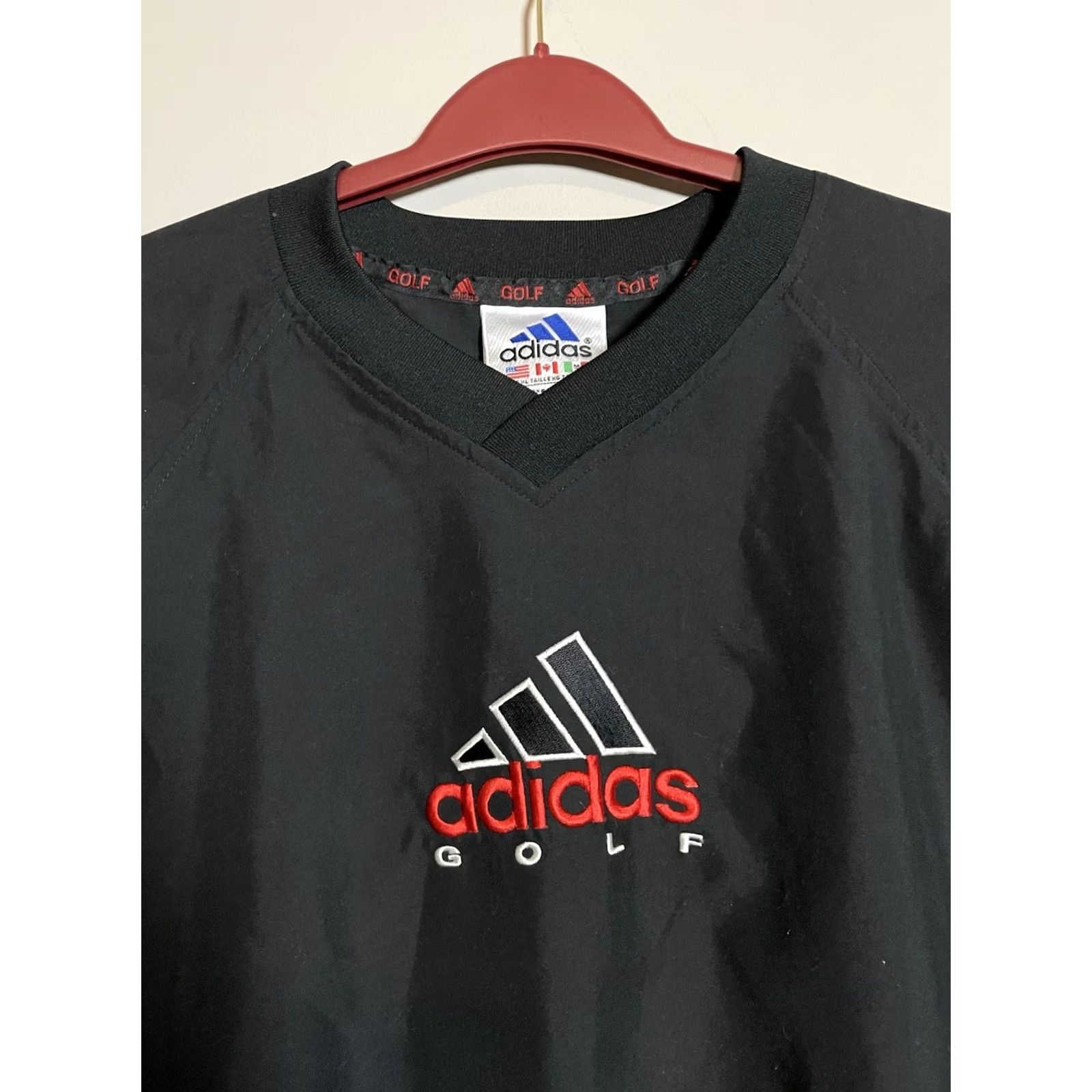 Adidas VINTAGE adidas Golf Windbreaker Jacket XL Black 3 Stripes Mens C514 VTG Size US XL / EU 56 / 4 - 2 Thumbnail