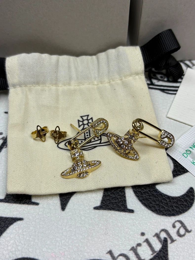 Vivienne Westwood Vivienne Westwood Gold pin earring Size ONE SIZE - 3 Thumbnail