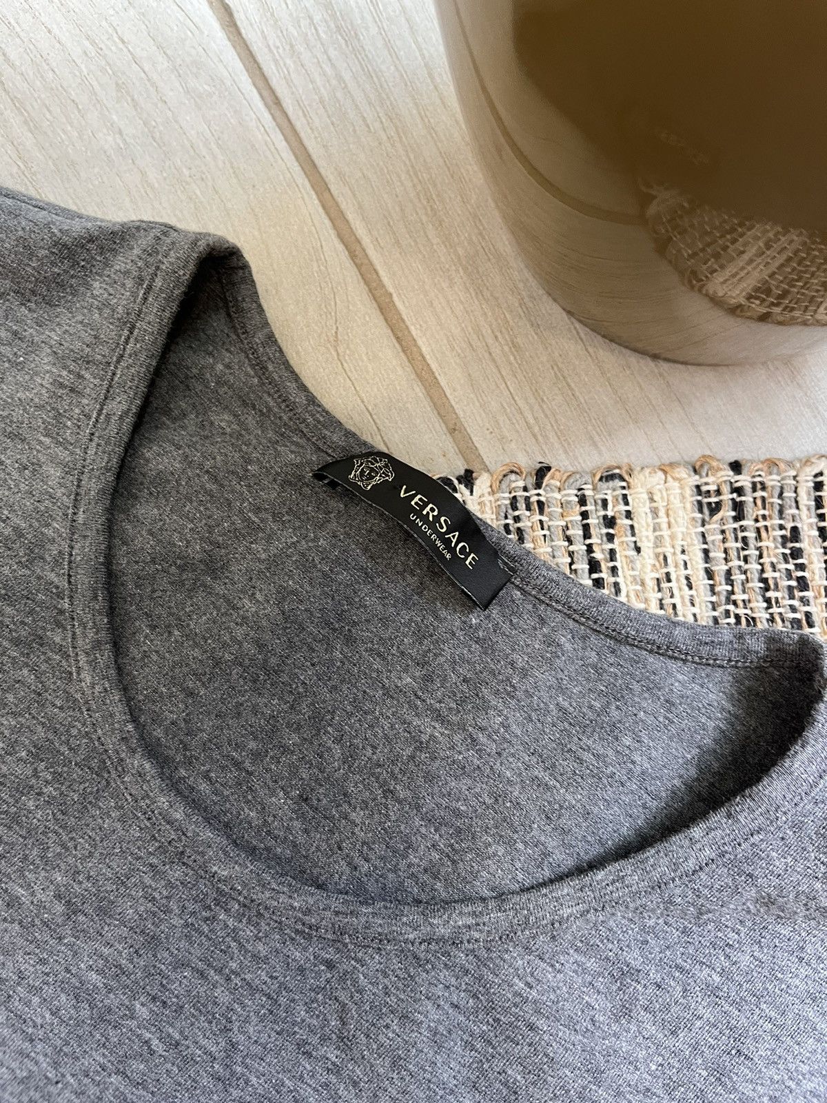 Versace × Vintage Vintage Versace Tshirt grey blank tee minimalistic logo Size US L / EU 52-54 / 3 - 14 Thumbnail