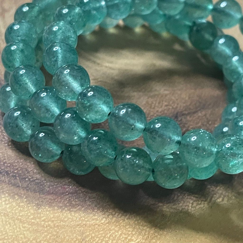 Other Green strawberry quartz beaded stretch bracelet 6mm 7.5”new Size ONE SIZE - 2 Thumbnail