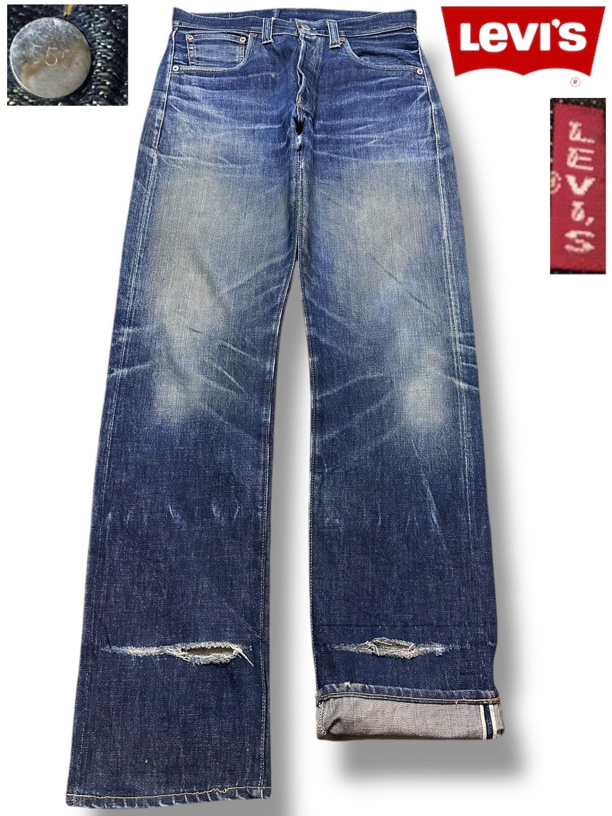 Levi's Vintage Clothing Vintage Levi’s 501XX Selvedge Big E Mudwash Whiskers Denim Size US 30 / EU 46 - 1 Thumbnail