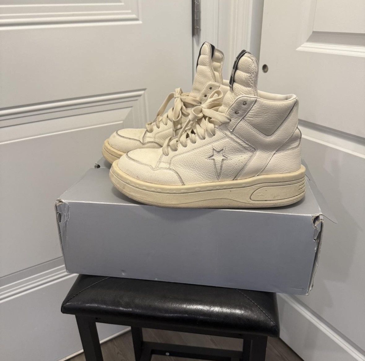 Rick Owens × Rick Owens Drkshdw Rick owens turbowpn hight top sneaker Size US 13 / EU 46 - 3 Thumbnail