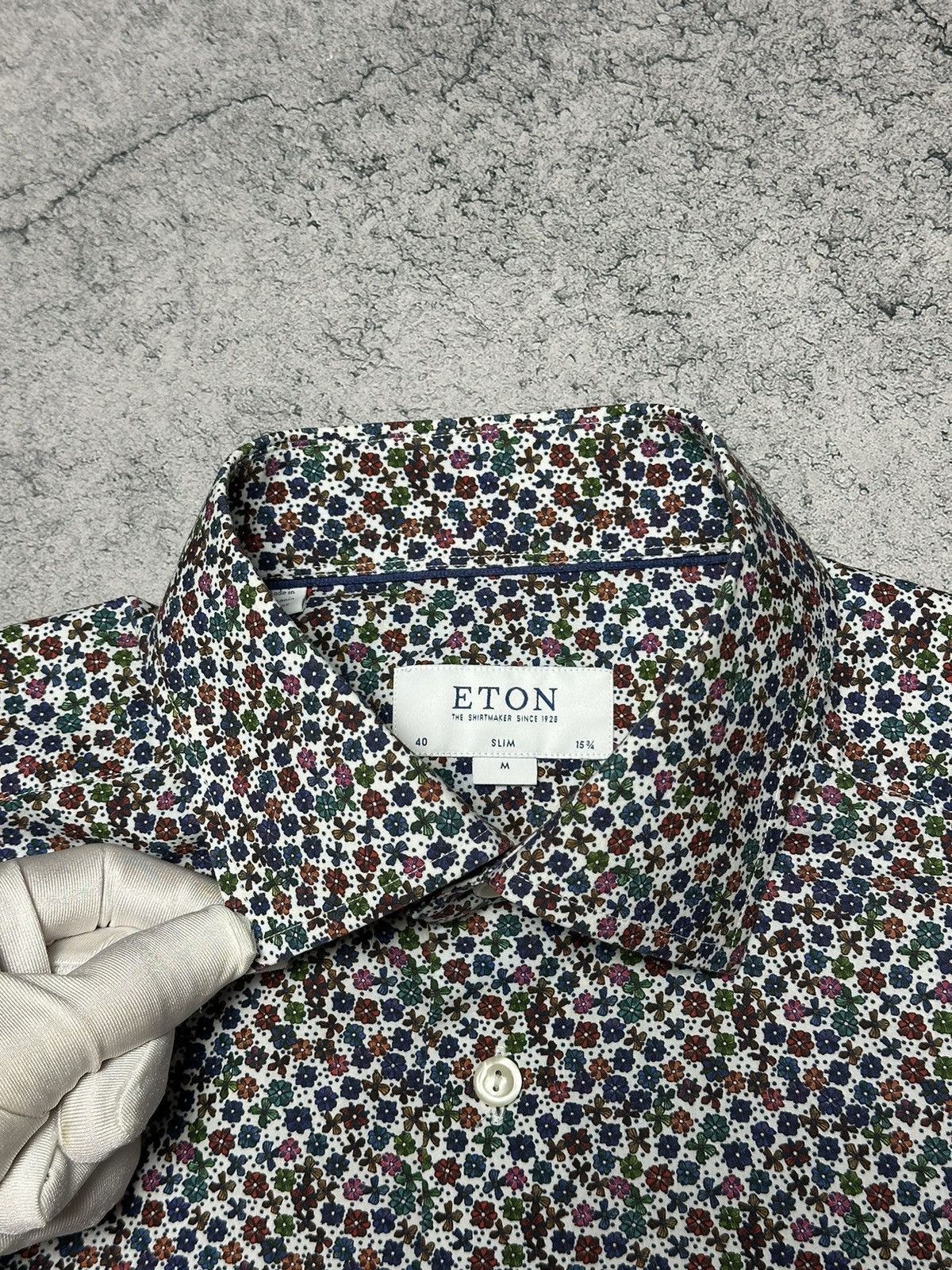 Eton Eton Flower Floral Print button-up Shirt Size US M / EU 48-50 / 2 - 5 Thumbnail
