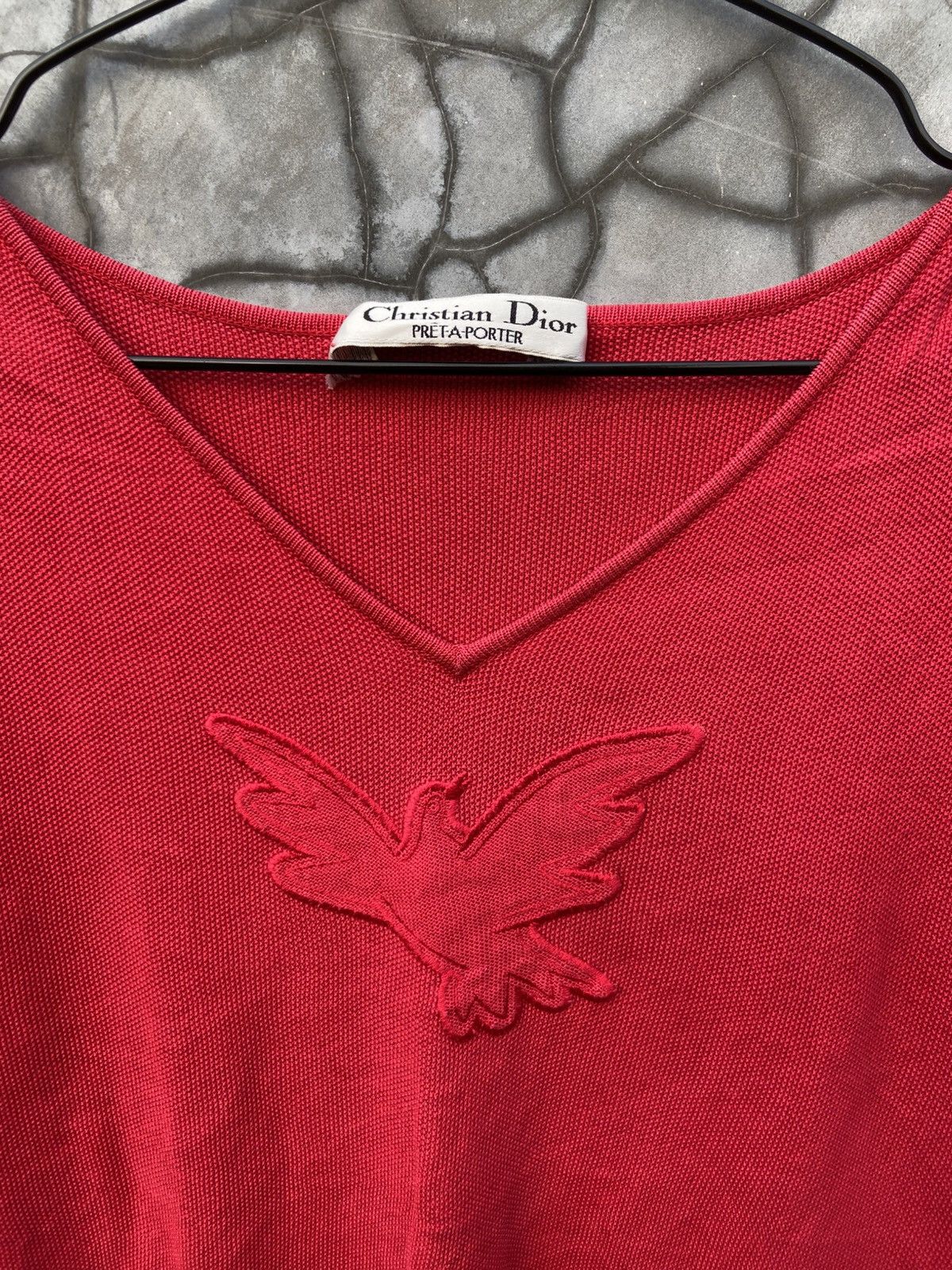 Dior True Vtg 80s Christian Dior Pret A Porter Embroidered Knit Size M / US 6-8 / IT 42-44 - 3 Thumbnail
