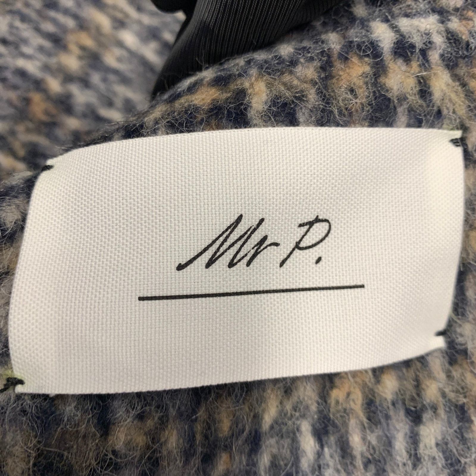 Other Navy Beige Abstract Woven Wool Blend Single Breasted Coat Size US M / EU 48-50 / 2 - 5 Thumbnail