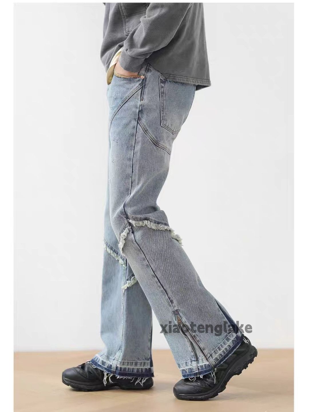 Jean zx vintage washed faded punk grunge bootcut zipper jeans Size US 36 / EU 52 - 1 Thumbnail