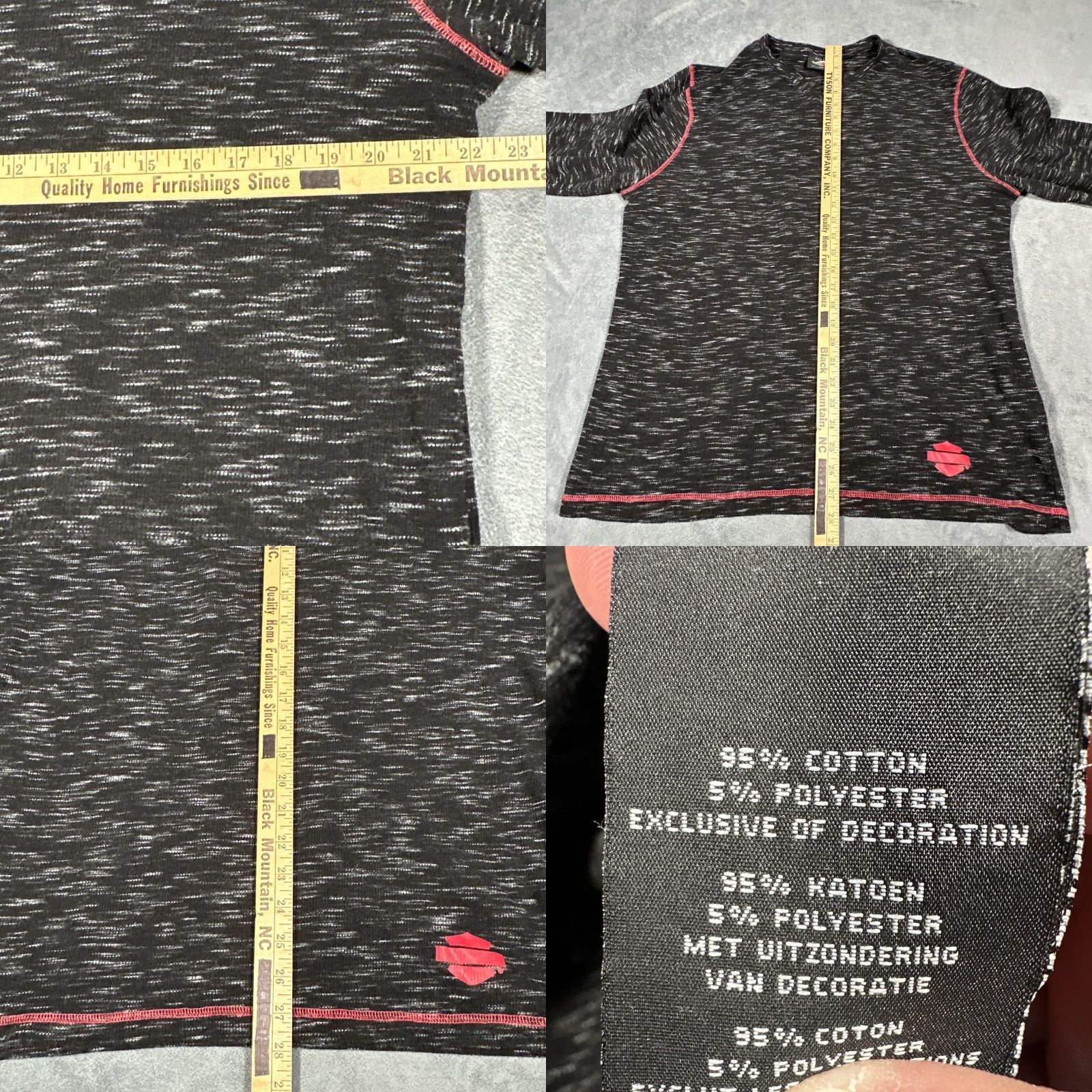 Harley Davidson Harley-Davidson Long Sleeve Shirt Mens XL Engine Graphic Pullover Motorcycle Crew Neck Black Heather White Streaks Graphic Print Men Size US XL / EU 56 / 4 - 8 Thumbnail