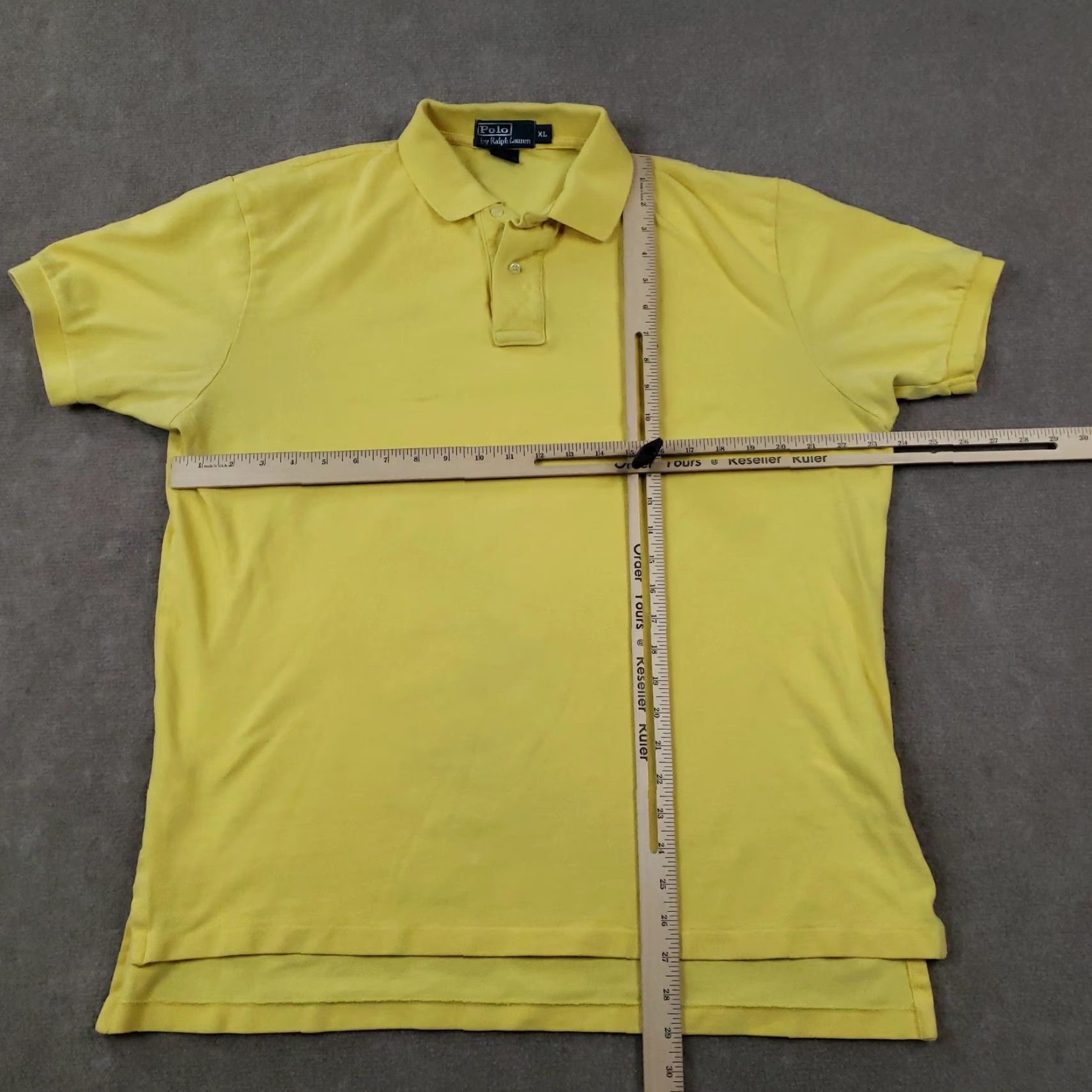 Polo Ralph Lauren Polo Ralph Lauren Shirt Mens XL Yellow Short Sleeve Pique Cotton Size US XL / EU 56 / 4 - 2 Thumbnail