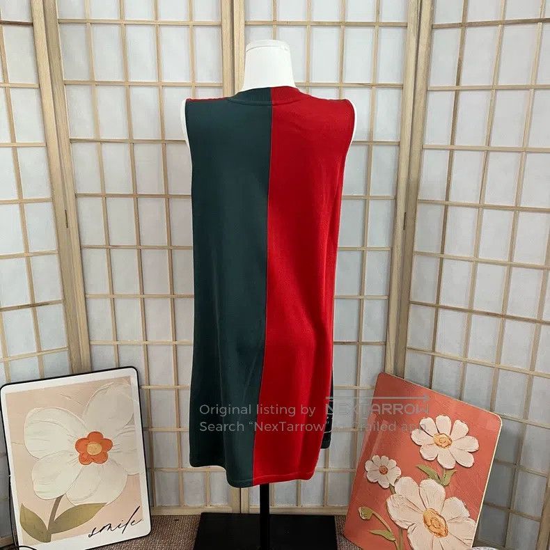 Hermes Hermes Red and black color block dress, silk + cotton Size XS / US 0-2 / IT 36-38 - 2 Thumbnail