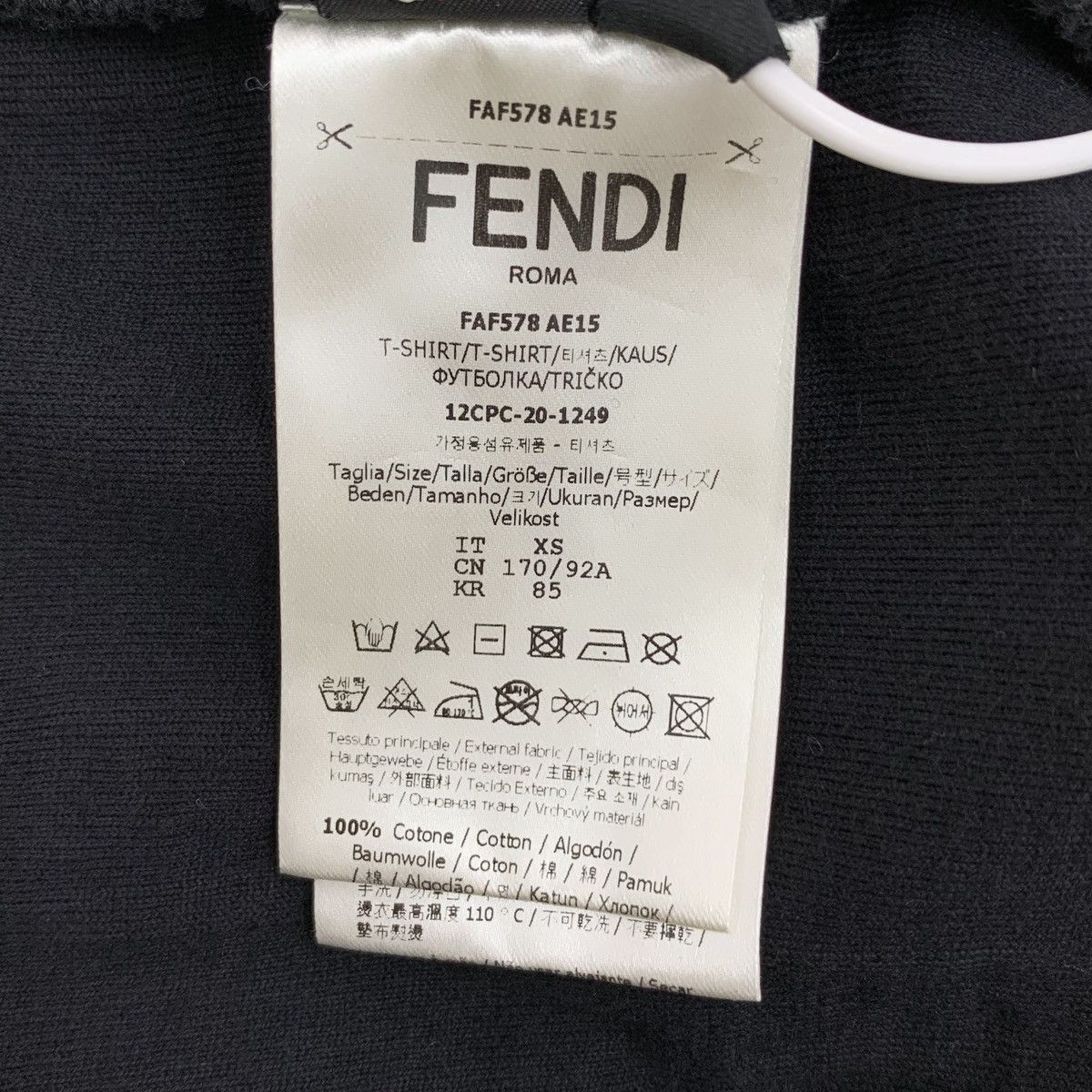 Fendi Fendi Black Classic Flocked Short Sleeve T-shirt K26WX Size XS / US 0-2 / IT 36-38 - 7 Thumbnail