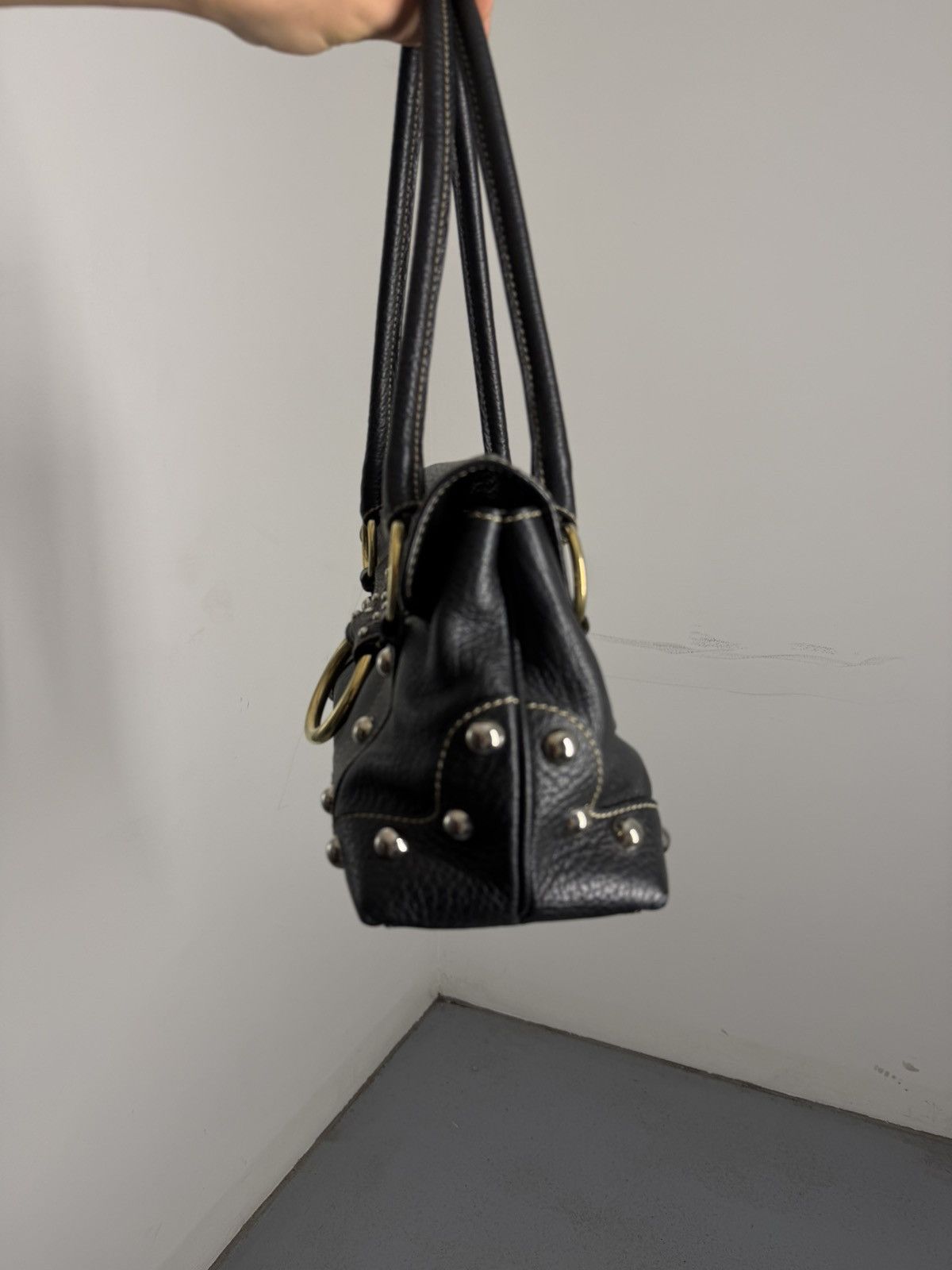 Dolce & Gabbana Dolce & Gabbana Leather Metal Rivets Handbag Size ONE SIZE - 3 Thumbnail