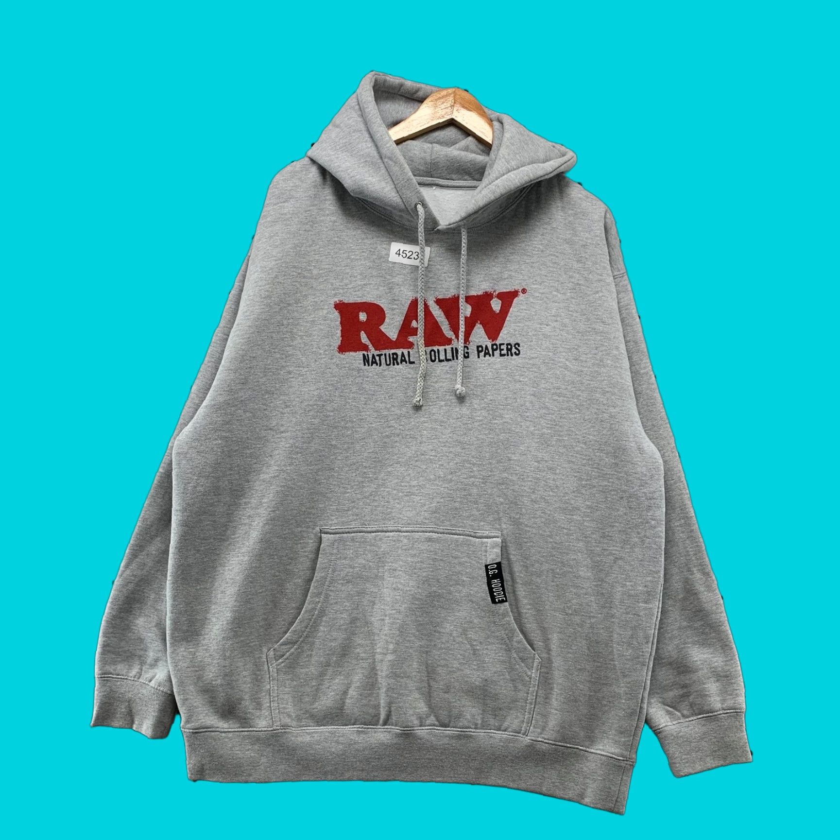 Vintage RAW OG Hoodie Sweatshirt Mens XL Gray Hooded Fleece WIZ Rolling Paper New Size US XL / EU 56 / 4 - 1 Thumbnail