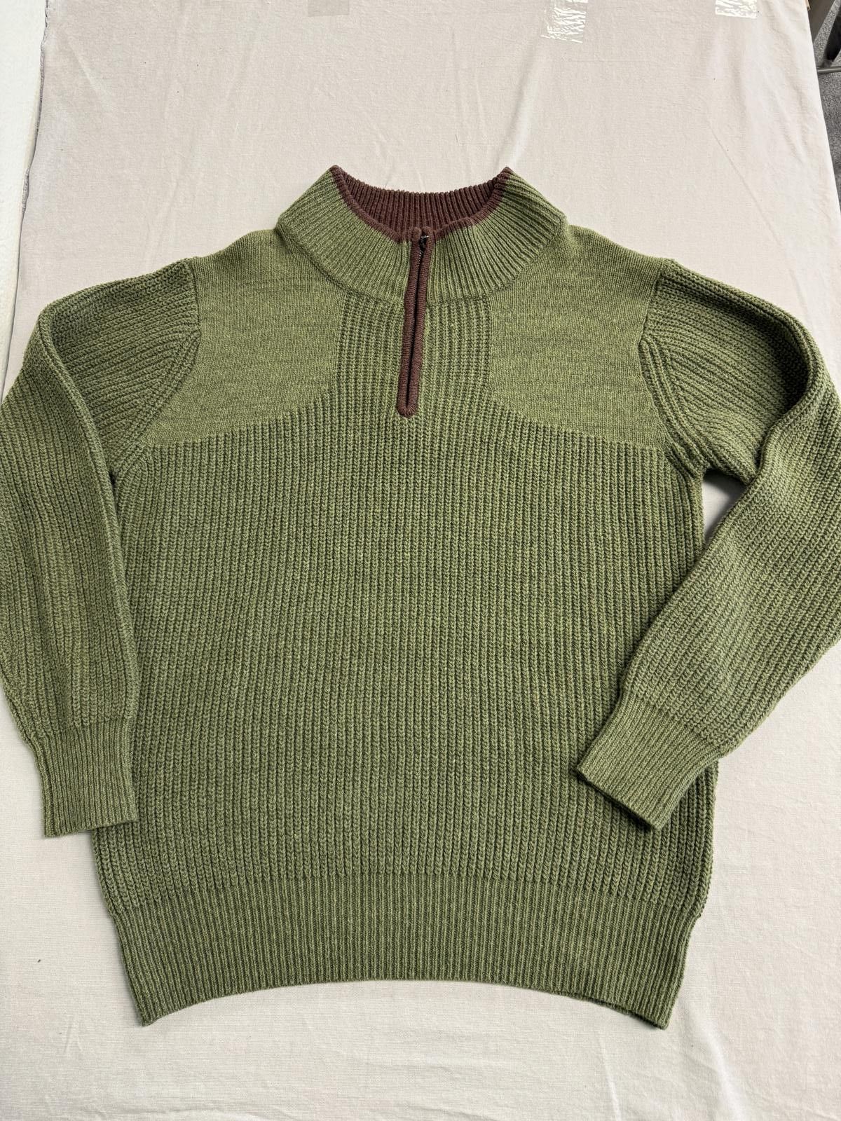 Other Mens Heavy Quarter Zip Green & Brown Size Large Size US L / EU 52-54 / 3 - 1 Thumbnail