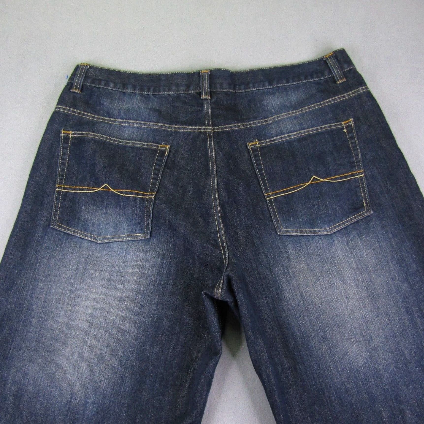 Avirex Avirex Jeans Shorts Mens 44 Big & Tall Blue Denim Jorts Baggy Dark Wash Whisker Fade Size US 44 / EU 60 - 7 Thumbnail