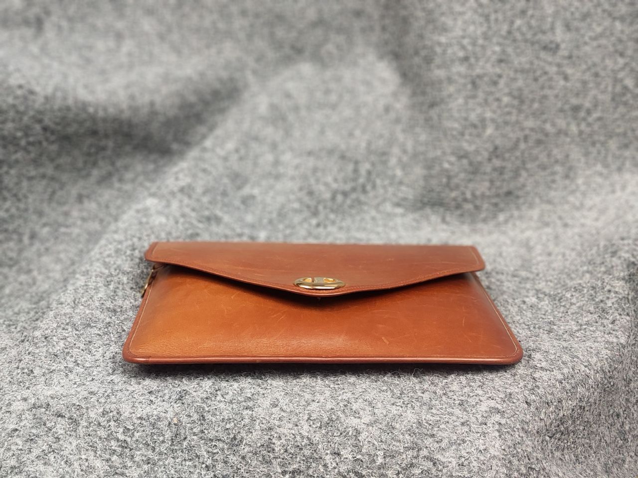 Dior Christian Dior Vintage 80s Envelope Clutch Brown Leather Bag Size ONE SIZE - 10 Thumbnail