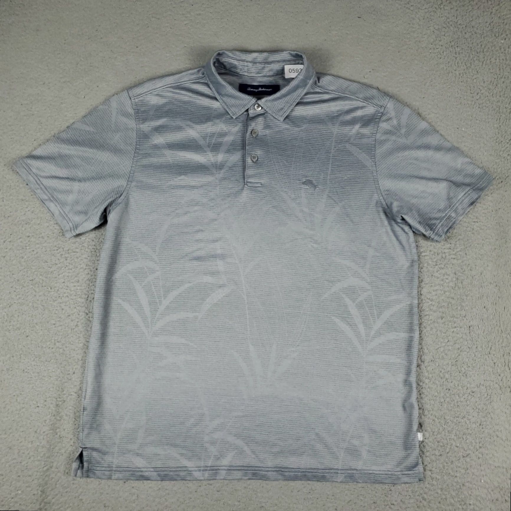 Tommy Bahama VINTAGE Tommy Bahama Polo Shirt Mens Large Gray Floral Short Sleeve Casual Size US L / EU 52-54 / 3 - 3 Thumbnail