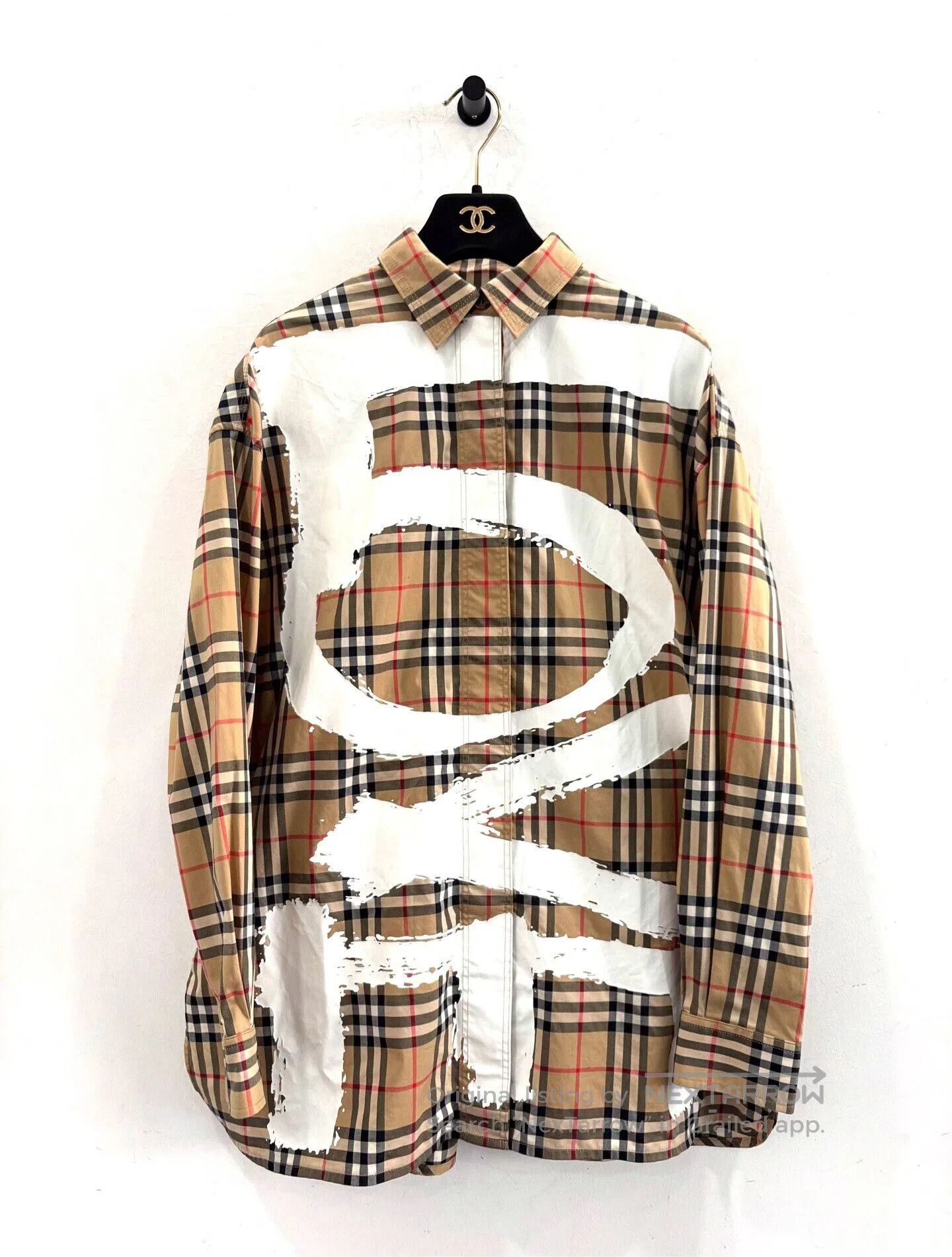 Burberry Burberry Striped LOVE Logo Men's Brown Shirt Jacket. Size US M / EU 48-50 / 2 - 1 Thumbnail